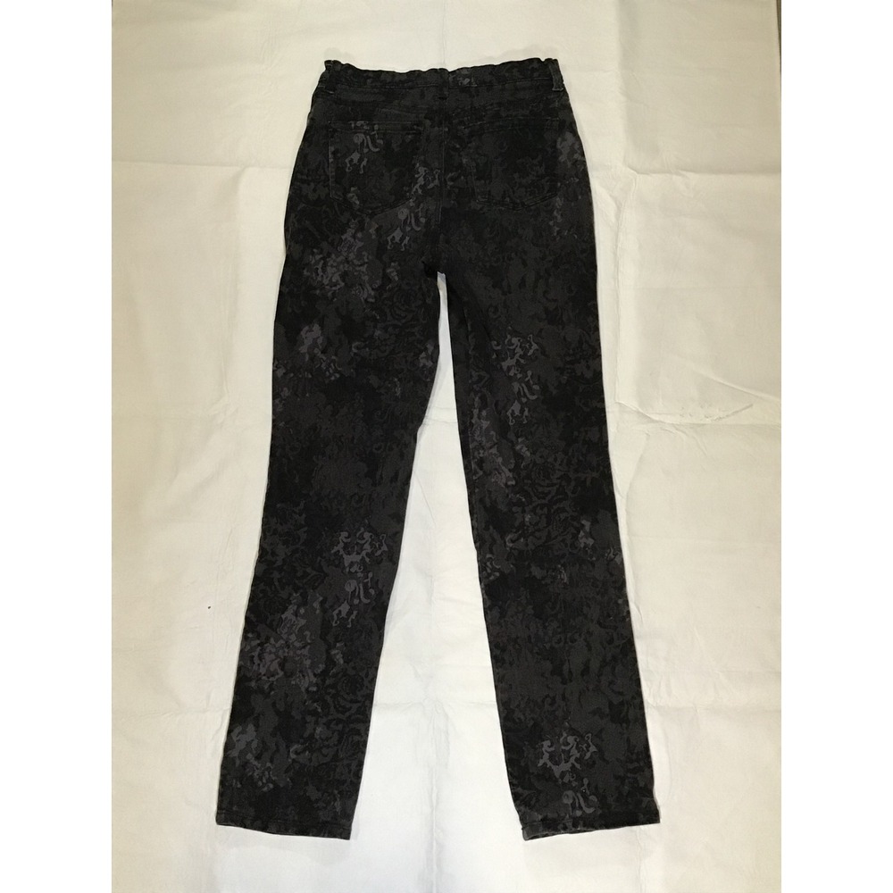Gloria Vanderbilt Amanda Jeans Womens 6 Charcoal Gray Damask Floral High Rise - Picture 4 of 5